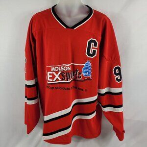 Molson Export Beer Vintage Hockey Jersey #97 Long Sleeve Shirt Mens size XL